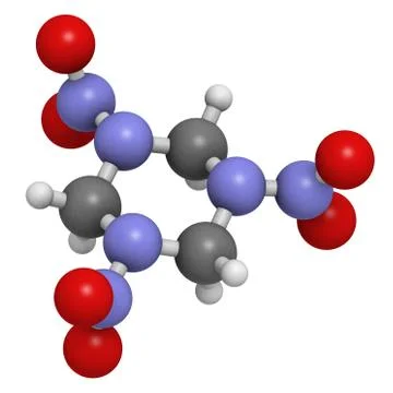 Rdx (cyclonite, hexogen) explosive molecule, chemical structure Stock Illustration