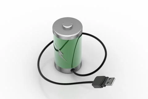 Re chargeable battery with cord wire Free Stock Illustration