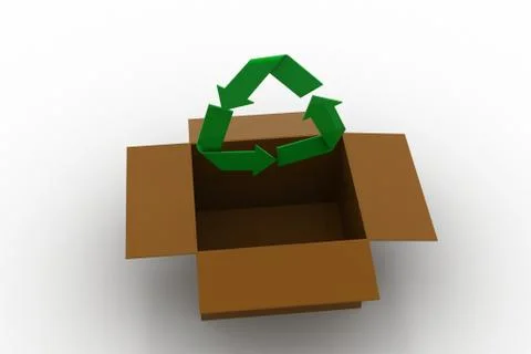 Re cycle sign in a box Free Stock Illustration