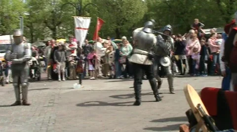 Re-enactment sword fighting Video stock 372120