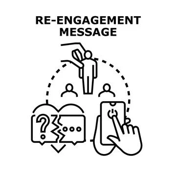 Re engagement message concept for retaining customers Stock Illustration