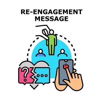 Re engagement message concept for retaining customers Stock Illustration