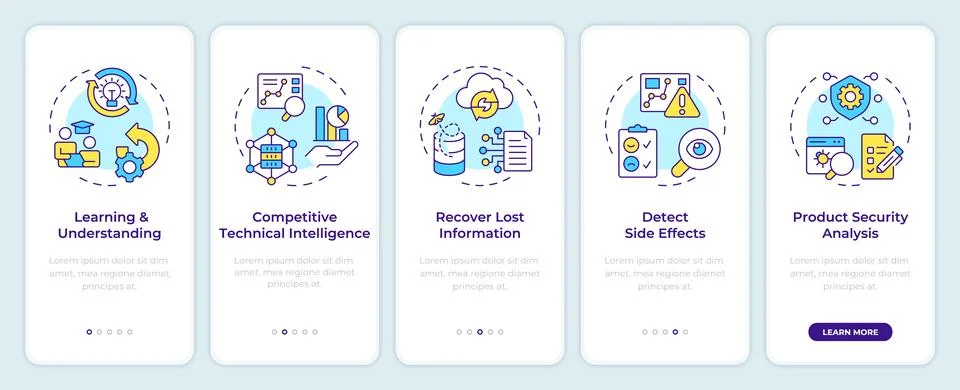 Re-engineering applications onboarding mobile app screen Stock Illustration