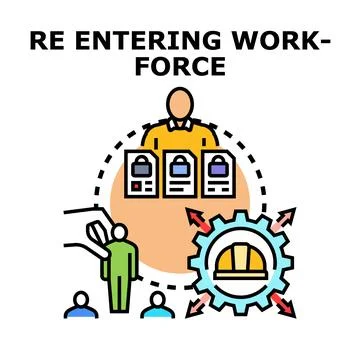 Re entering workforce program connecting job seekers Stock Illustration
