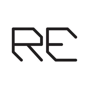 Re initial letter vector logo icon Stock Illustration