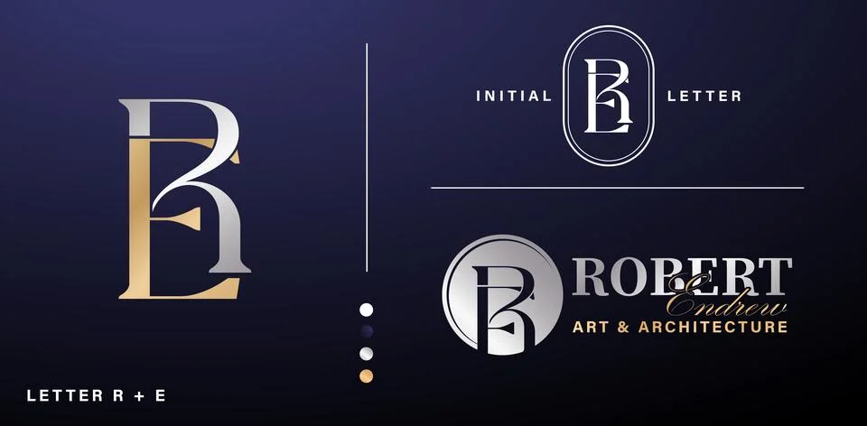 RE Monogram Letter Stock Illustration