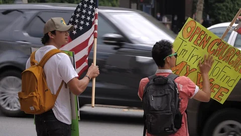 Re-open California Protest: Republicans Protest COVID-19 Lockdown Видео 130151461