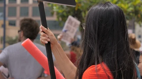 Re-open California Protest: Republicans Protest COVID-19 Lockdown Video stock 130151917