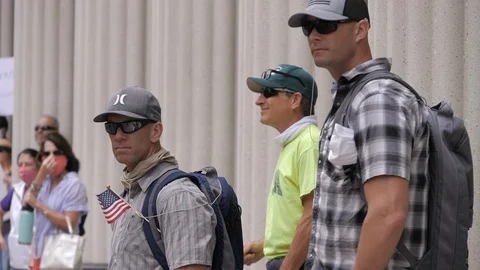 Re-open California Protest: Republicans Protest COVID-19 Lockdown 스톡 동영상 130152096