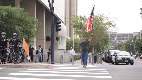 Re-open California Protest: Republicans Protest COVID-19 Lockdown Stock-Footage 130153526