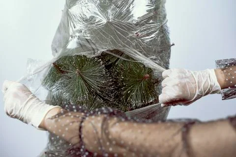 Re-opening Christmas tree after covid-19 lockdown Stock Photos