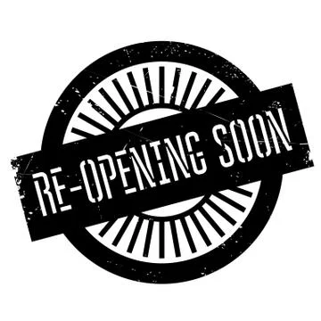 Re-opening soon stamp Stock Illustration
