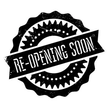 Re-opening soon stamp Stock Illustration