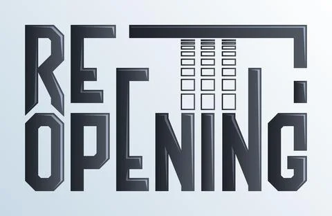 Re Opening typographic lettering design concept. Stock Illustration