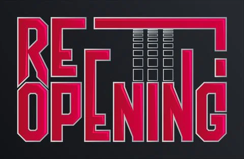 Re Opening typographic lettering design concept. Stock Illustration