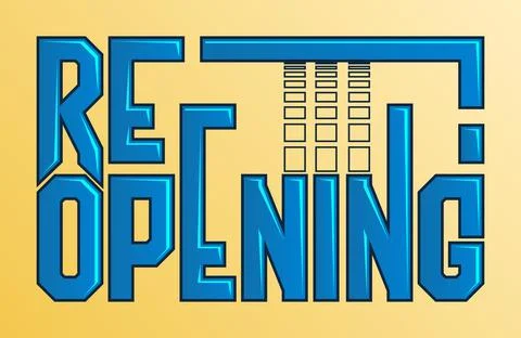 Re Opening typographic lettering design concept. Stock Illustration