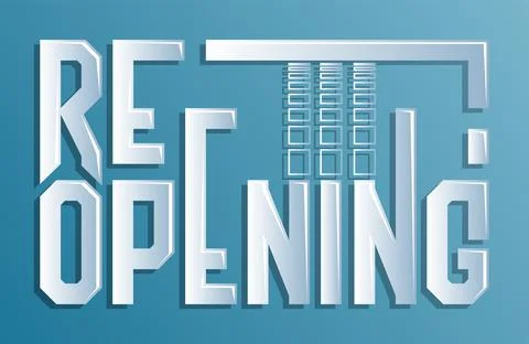 Re Opening typographic lettering design concept. Stock Illustration