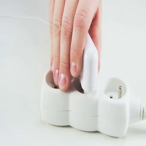 Re-plugging a Device to a Power Board Stock Footage 69713448