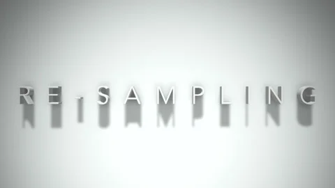 Re sampling 3D title animation with shadows on a white background Stock Footage 297455505