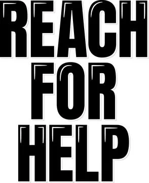 Reach for Help Lettering Vector Design Stock Illustration