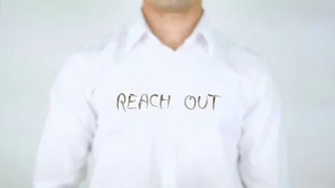 Reach Out, Man Writing on Glass Stock Footage