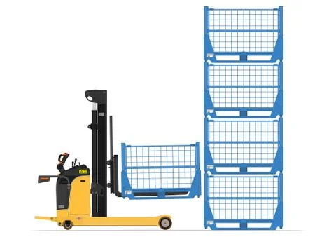 Reach stacker forklift. Stock Illustration