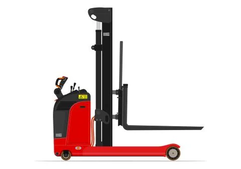 Reach stacker forklift. Illustrazione stock