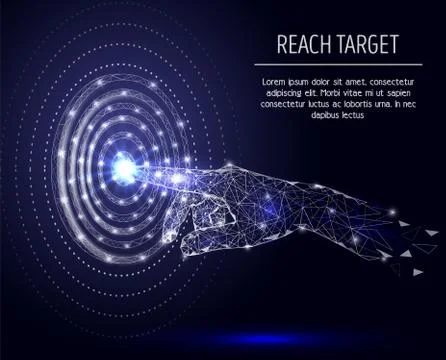 Reach target vector geometric polygonal art background 스톡 일러스트