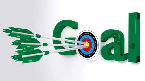 Reach your goal by making a plan concept Illustrazione stock