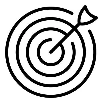 Reached goal icon outline vector. Business target 스톡 일러스트