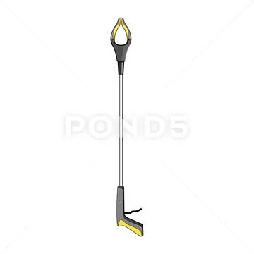 Reacher grabber tool cartoon vector illustration: Graphic #247272613