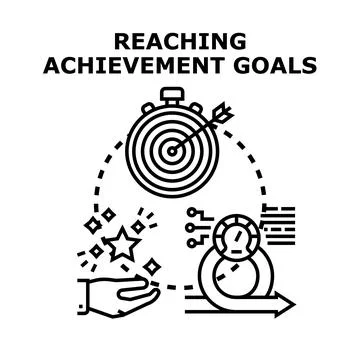 Reaching achievement goals vector concept illustration Stock Illustration