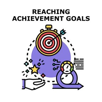 Reaching achievement goals vector concept illustration Stock Illustration