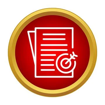 Reaching business goals on a document with target icon 스톡 일러스트