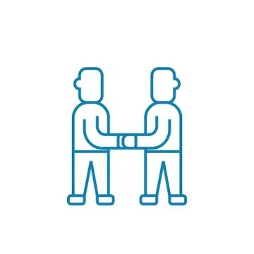 Reaching consensus linear icon concept. Reaching consensus line vector sign Stock Illustration