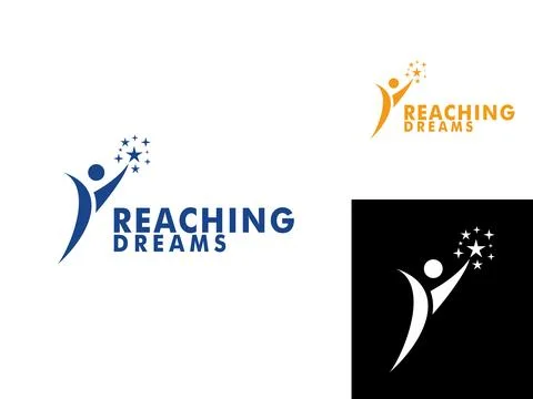Reaching Dreams Logo Design Template. Take Star Logo Vector Stock Illustration