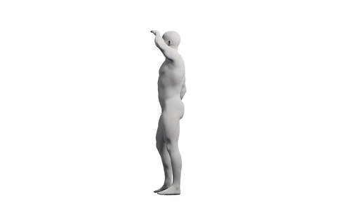 Reaching figure model in white studio Stock Illustration