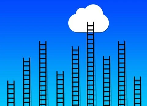 Reaching high Stock Illustration