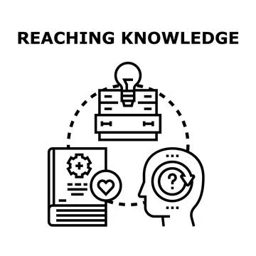 Reaching knowledge concept finding a solution idea Stock Illustration