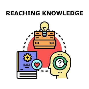 Reaching knowledge concept finding a solution idea Illustration