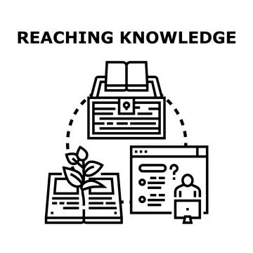 Reaching knowledge education development learning process icon Stock Illustration