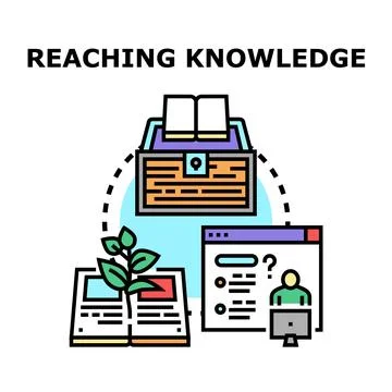 Reaching knowledge education development learning process icon Stock Illustration
