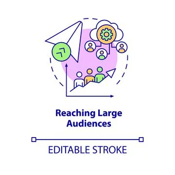 Reaching large audience concept icon Stockillustratie