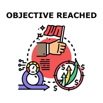 Reaching objective, achieving business goal, and strategic success Stockillustratie