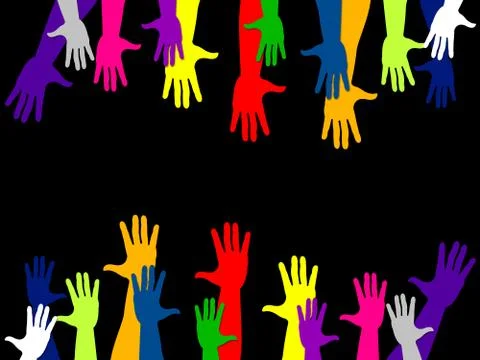 Reaching out indicating hands together and friendship Illustration