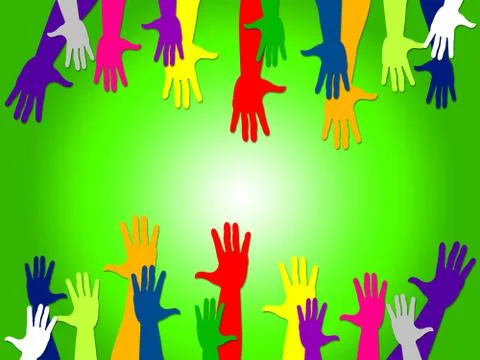 Reaching out representing hands together and palm Illustration