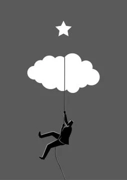 Reaching Out For The Star Stock Illustration