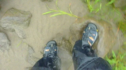 Reaching the River Point of View Stock Footage 874965