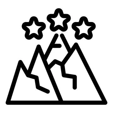 Reaching stars on mountain top, aiming for success and achievement Stock Illustration
