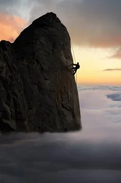 Reaching the summit Foto stock